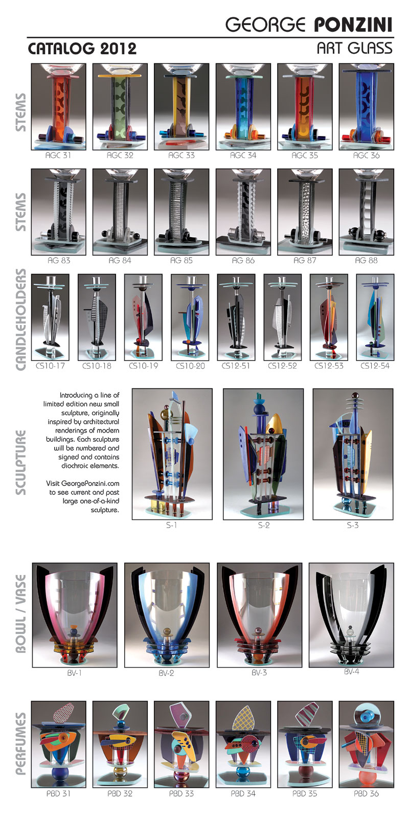 Ponzini Art Glass Catalog 2012 pg 1