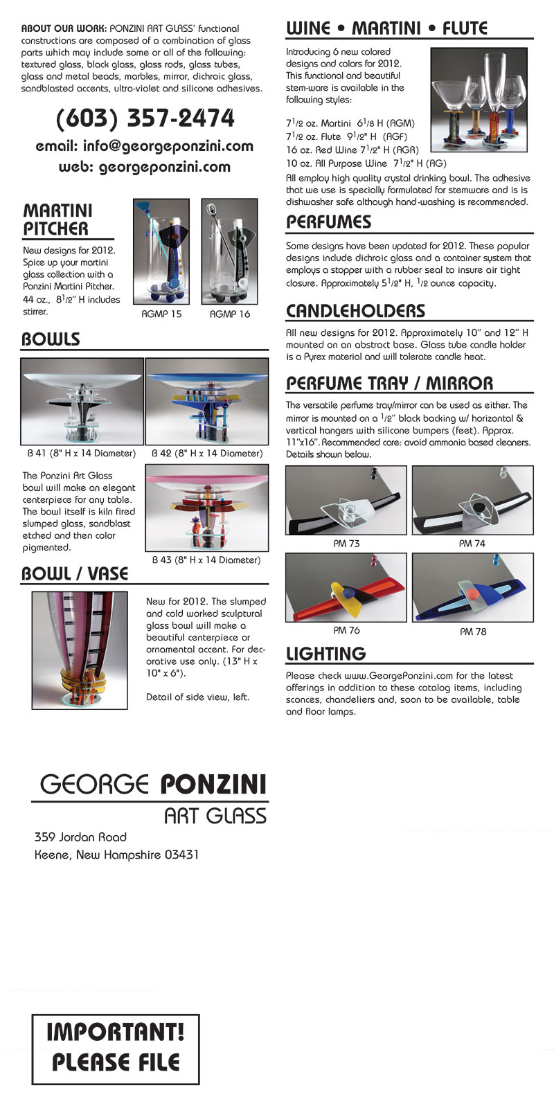 Ponzini Art Glass Catalog 2012 pg 2